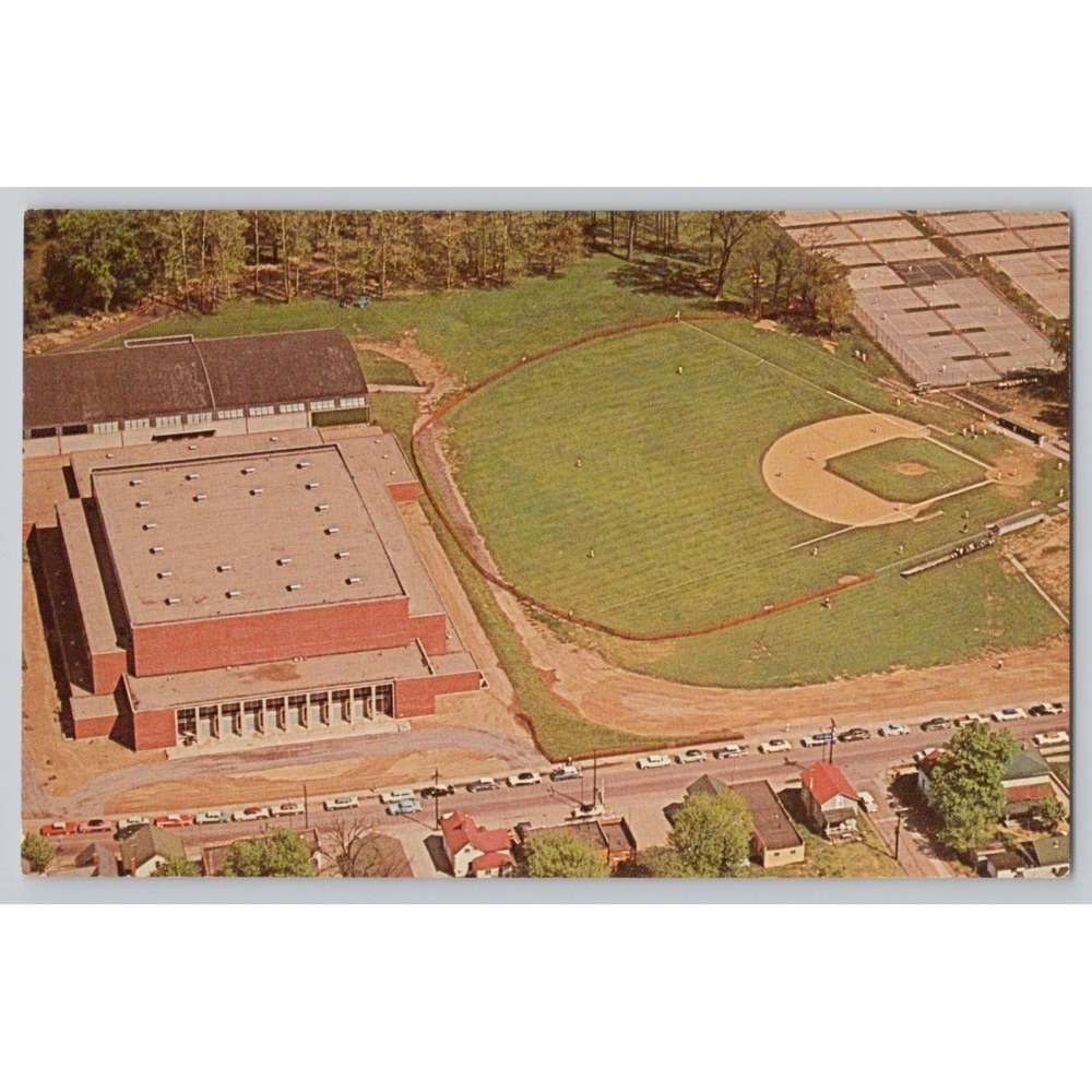 POSTCARD Athens Ohio University Grover Center Ice Arena Baseball‎ Field c1960s